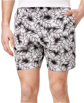 Michael Kors Men's Classic-Fit Palm-Print Poplin Shorts (Black, 33)